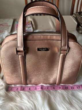 kate spade metallic rose gold dome satchel